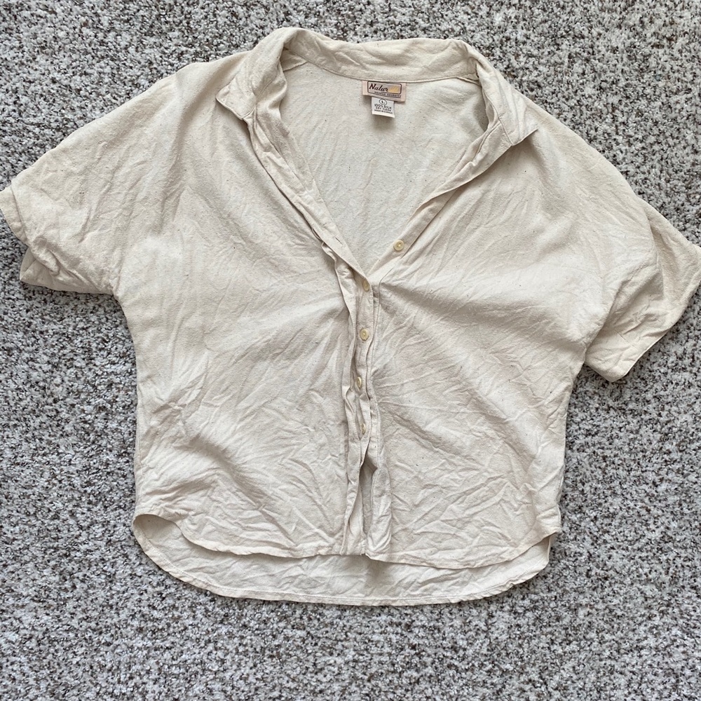 Vintage raw silk button down